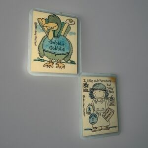 Vintage 90s Gay Felton Humorous Caricature Cartoon 2 Magnets Turkey/Grandma